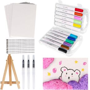 Magic Puffy Paint,3D Drawing Magic Canvas Sponge, Puffy Popcorn Drawing Texture Painting Kit, DIY Bubble Drawing Pens Art Supplies for Drawing, Coloring (10 PCS-A)