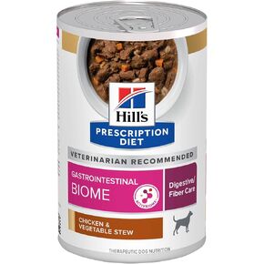 Hill's Prescription Diet Gastrointestinal Biome Digestive/Fiber Care Chicken & Vegetable Stew Wet Dog Food, Veterinary Diet, 12.5 oz. Cans, 12-Pack