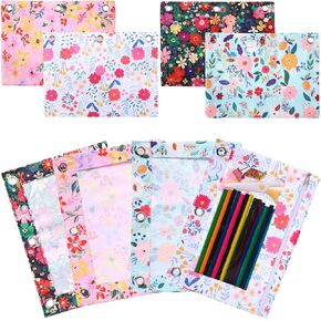 Janlaugh 4 Pack Pencil Pouch for 3 Binder Binder Blinder Flower Binder Pender Pouch مع حقيبة أعلى سحاب 3-BACHES