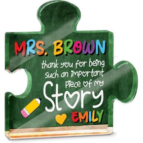 Personalized Teacher Appreciation Paperweight Gift – Custom Acrylic Desk Paperweight 4x3.75 Inch – Thank You Gift from Students for End of Year, Retirement, Christmas or Teacher’s Day