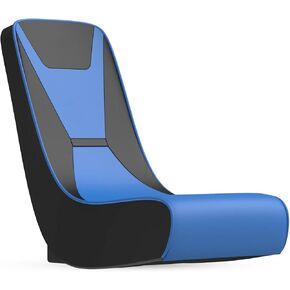 Faux Leather Floor Rocker Video Gaming Chair, Blue