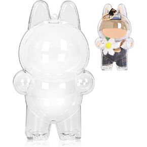 Protective Case for LABUBU The Monsters Exciting Macaron, Clear Figure Display Case,Blind Box Display Pouch for Fans and Collectors