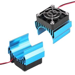Motor Heat Sink with Cooling Fan, Aluminum Alloy RC Motor Cooler for 1/10 Scale Electric Car 540/550/3650 (Silver)