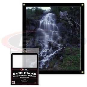 BCW 8x10 SCREWDOWN حامل | عرض صور الحدود السوداء | جدار جدار | تصميم 2 قطعة | مسامير نحاسية | منطقة راحة لصور 8x10 | حماية وعرض الصور والمطبوعات القابلة للتحصيل