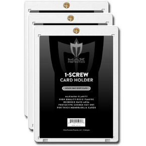 (3) Max Pro 1 Screw Card Super Thick Holder - 120 Pt. Jersey or Memorabilia Card Screwdown - Baseball, Football, Basketball, Hockey, Golf, Single Sports Cards Sportcards Card Collecting Supplies