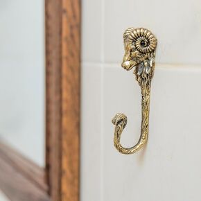 Ram Aries Hanger Organizer Hanger Racks. Handmade. For Kitchen Living Room Bathroom Bars Hotels. Rack hangers for hanging Coats Towels Keys Hats Purse Backpacks. Unique design. Brass