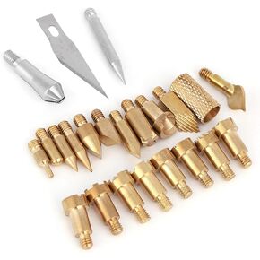 Cunyuer Wood Burning Tips, Wood Burning Tool Pen Tips, Stippling Tips for Wood Pyrography, Walnut Hollow Wood Burning Tips Only, Brass Tip Sets for Carving Embossing