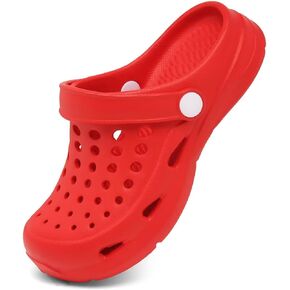 أحذية مائية للأطفال الصغار من الأولاد والبنات، أحذية مائية سهلة الارتداء، صنادل للأطفال للاستخدام الداخلي والخارجي باللون الأحمر للأطفال الصغار من سن 10 إلى 11 عامًا in Kuwait