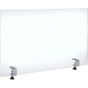 Azar Displays Protective Sneeze Guard for Counter and Desk with Clamp - Plexiglass Barrier (Pack of 1) - Acrylic Desk Shield with Metal Counter Edge Clamp. Plastic Shield for Desk, Clear (179756-187)