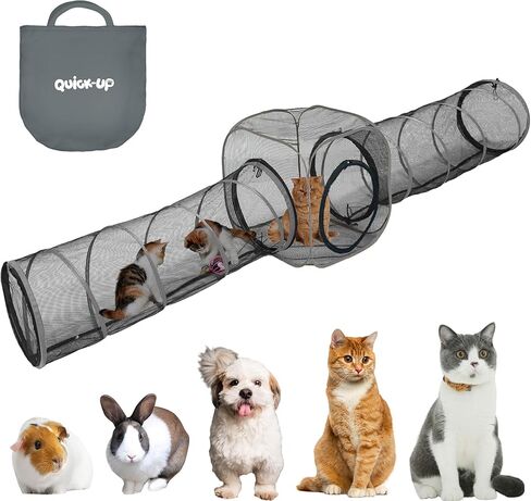 أثاث القطط للأنفاق القطنية المحمولة في الهواء الطلق والخارجية ، حاوية بيت الكلب ، كاتو محمولة للقطط الداخلية ، الكلاب والحيوانات الصغيرة ، سهلة التوصيل بالخيام أو المكعبات ، 2 عبوات. in Kuwait