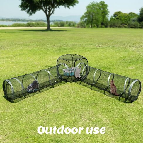 أثاث القطط للأنفاق القطنية المحمولة في الهواء الطلق والخارجية ، حاوية بيت الكلب ، كاتو محمولة للقطط الداخلية ، الكلاب والحيوانات الصغيرة ، سهلة التوصيل بالخيام أو المكعبات ، 2 عبوات. in Kuwait