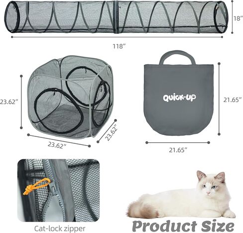 أثاث القطط للأنفاق القطنية المحمولة في الهواء الطلق والخارجية ، حاوية بيت الكلب ، كاتو محمولة للقطط الداخلية ، الكلاب والحيوانات الصغيرة ، سهلة التوصيل بالخيام أو المكعبات ، 2 عبوات. in Kuwait