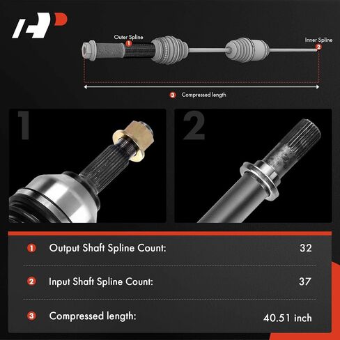 A-Premium CV Axle Shaft Assembly Compatible with Jeep Grand Cherokee 2011-2022 & Dodge Durango 2011-2022, 3.0L 3.6L 5.7L 6.2L 6.4L, AWD, with 1 Speed Transfer Case, Front Left Driver Side in Saudi Arabia