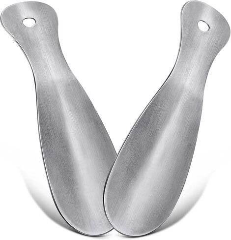 KEYHOT Metal Shoe Horn Small -7.5 Inch Mini Shoehorn -Stainless Steel Shoe Spoon Short for Seniors Kids (Black) in Saudi Arabia