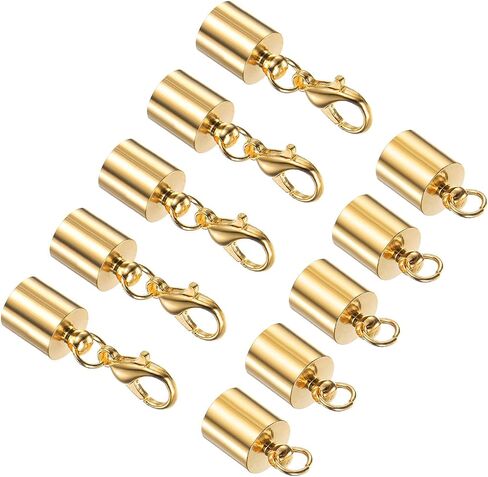 Leather Cord End Cap with Lobster Claw Clasps, 7.5mm ID, Jewelry Connector Findings Rose Gold Tone - (Applications: for Bracelets Necklaces), 5-Pieces in Saudi Arabia