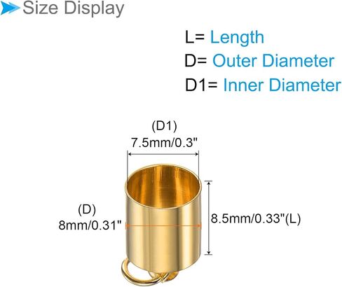 Leather Cord End Cap with Lobster Claw Clasps, 7.5mm ID, Jewelry Connector Findings Rose Gold Tone - (Applications: for Bracelets Necklaces), 5-Pieces in Saudi Arabia