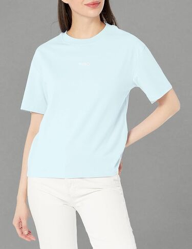 HUGO Women's Center Logo Relaxed Fit Short Sleeve T-Shirt in Saudi Arabia