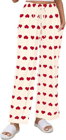 X-Image Women Comfy Casual Pajama Pants with Pockets & Drawstring Beach Pants Tie Dye Yoga Pants Black Flower 2, XXL in Kuwait