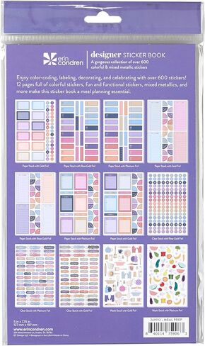 Erin Condren Classic Sticker Book in Bold Blooms Design - Decorate Your Paper Crafts, Label, Color Code Your Planner and Calendar with Beautiful Stickers in Saudi Arabia