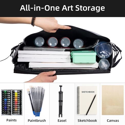 JJRING Art Portfolio Backpack, Art Portfolio Case, Artist Travel Tote Bag for Posters, Prints, Brushes, Artwork, and Painting Supplies, Blue in Saudi Arabia
