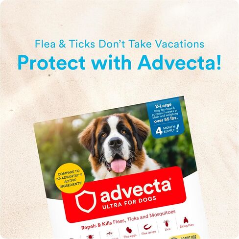 Advecta Ultra Flea and Tick Topical for Dogs 55+ lbs, 4-Mo Supply in Saudi Arabia