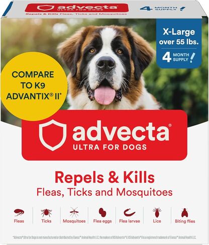 Advecta Ultra Flea and Tick Topical for Dogs 55+ lbs, 4-Mo Supply in Saudi Arabia