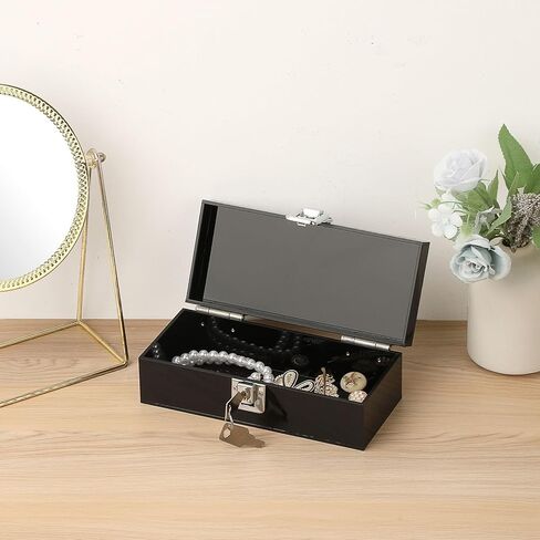 صندوق أكريليك نقدي مع Lock Black Money Holder Organizer Small Money Holder for Bill Coins ، 7 × 3.1 × 2.3 بوصة in Kuwait