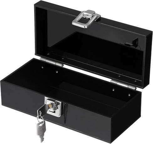 صندوق أكريليك نقدي مع Lock Black Money Holder Organizer Small Money Holder for Bill Coins ، 7 × 3.1 × 2.3 بوصة in Kuwait