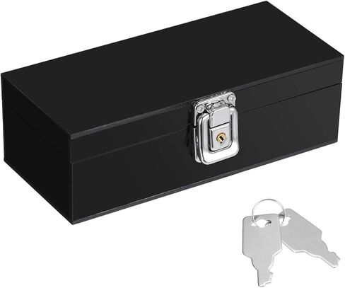 صندوق أكريليك نقدي مع Lock Black Money Holder Organizer Small Money Holder for Bill Coins ، 7 × 3.1 × 2.3 بوصة in Kuwait