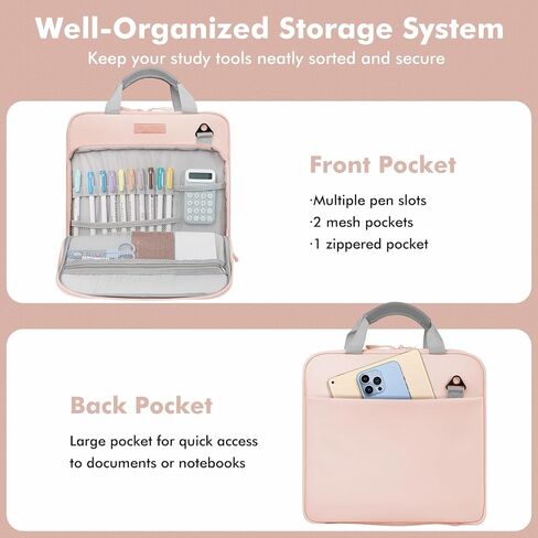 3 رنين السوستة رنين مع حزام الكتف ، متين 500 ورقة سعة 2 بوصة zip up المجلدات ، حقيبة الموثق متعددة الجيب مع السوستة والكتب والكمبيوتر المحمول لطلاب المدارس والمكاتب in Kuwait
