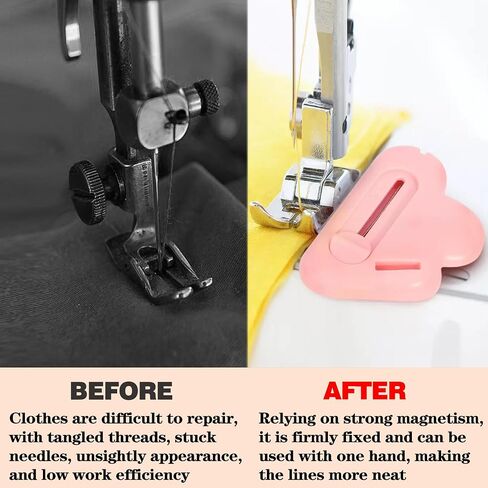Magnetic Seam Guide for Sewing Machine with Seam Ripper, Upgraded Multifunctional Polygonal Hemmer Guide with Scale, Stitch Remover Tool, Universal Sewing & Quilting Accessories Supplies (Blue) in Saudi Arabia
