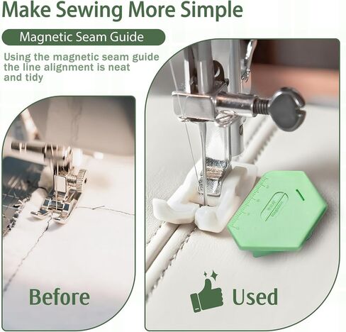 Magnetic Seam Guide for Sewing Machine，Polygonal Multifunctional Graduated Guide Plate with 2 Needle Threader, Sewing Machine Accessories and Supplies in Saudi Arabia
