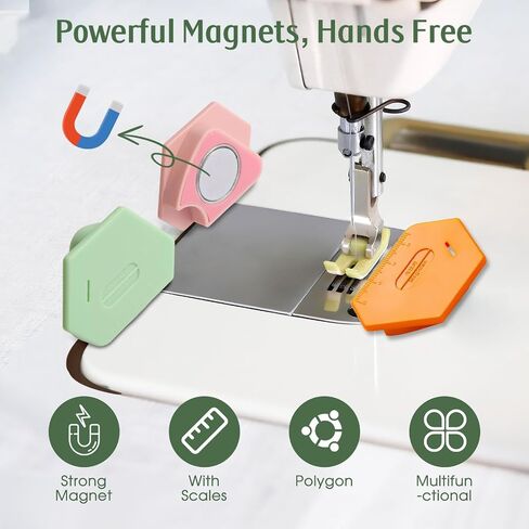 Magnetic Seam Guide for Sewing Machine，Polygonal Multifunctional Graduated Guide Plate with 2 Needle Threader, Sewing Machine Accessories and Supplies in Saudi Arabia