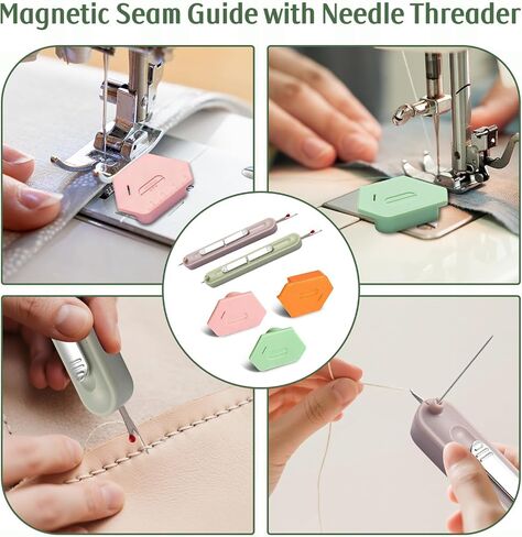 Magnetic Seam Guide for Sewing Machine，Polygonal Multifunctional Graduated Guide Plate with 2 Needle Threader, Sewing Machine Accessories and Supplies in Saudi Arabia