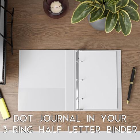 Half Letter 3-Hole Punched Dot Grid Paper, 200 Sheets, 120 GSM, 5.5 x 8.5 inch, Dotted Paper Planner Refill Inserts for Mini-Binders and 3-Ring Half Letter Binders in Saudi Arabia