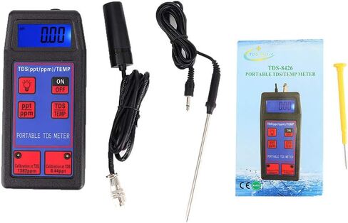 Portable 2 in 1 Salinity Temperature Meter High Accuracy Water Quality Tester for Laboratory Swimming Pool Hydroponics Plastic 16.5x7.5x5cm in Saudi Arabia