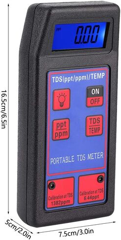 Portable 2 in 1 Salinity Temperature Meter High Accuracy Water Quality Tester for Laboratory Swimming Pool Hydroponics Plastic 16.5x7.5x5cm in Saudi Arabia