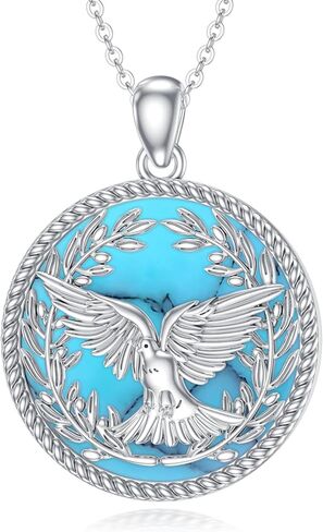 Raven/Eagle/Owl/Phoenix/Panda/Hummingbird/Lion/Moth/Leopard/Marlin Necklace 925 Sterling Silver for Women Men Animal Pendant Jewelry Mothers Day Christmas Gifts in Kuwait