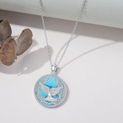 Raven/Eagle/Owl/Phoenix/Panda/Hummingbird/Lion/Moth/Leopard/Marlin Necklace 925 Sterling Silver for Women Men Animal Pendant Jewelry Mothers Day Christmas Gifts in Kuwait