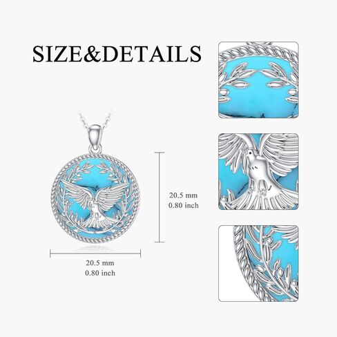 Raven/Eagle/Owl/Phoenix/Panda/Hummingbird/Lion/Moth/Leopard/Marlin Necklace 925 Sterling Silver for Women Men Animal Pendant Jewelry Mothers Day Christmas Gifts in Kuwait