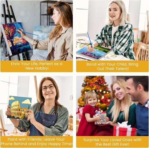 Qukle Framed Animals Paint by Numbers for Kids Age 8-12, 4Pack Colorful Dog Cat Painting by Numbers Kits Adults Boys Girls, Painting on Canvas DIY Acrylic Arts for Home Decor 20x20cm in Saudi Arabia
