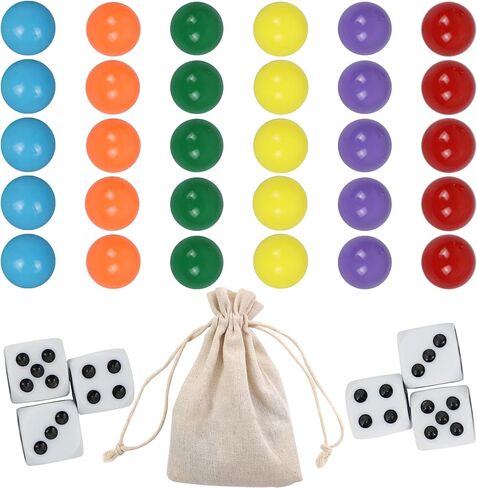 Marvles 14mm Marbles - 30pc Set ، 6 Colors ، تشمل حقيبة التخزين والزهر الرخام (0.55in/14mm) in Kuwait