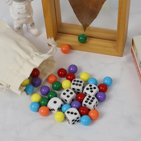 Marvles 14mm Marbles - 30pc Set ، 6 Colors ، تشمل حقيبة التخزين والزهر الرخام (0.55in/14mm) in Kuwait