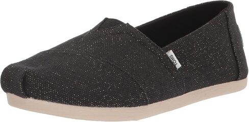 TOMS Womens Alpargata Metallic Slip On Flats Casual - Silver in Kuwait