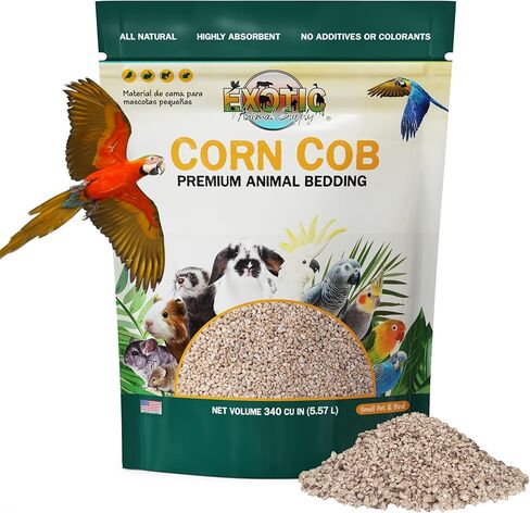 Natural Corn Cob Bedding, Corn Cob Litter, Dust-Free, Birds and Small Animals ~5lbs (340 CU in) in Saudi Arabia