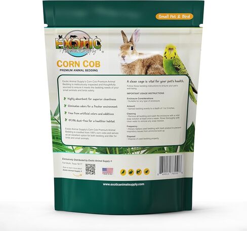 Natural Corn Cob Bedding, Corn Cob Litter, Dust-Free, Birds and Small Animals ~5lbs (340 CU in) in Saudi Arabia