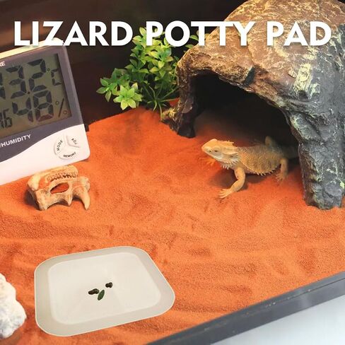 2 Pcs Leopard Gecko Potty Pad,Crested Gecko Potty Latrine，Leopard Gecko Tray，Reptile Litter Box，Portable Gecko Tank Accessories (Green) in Saudi Arabia