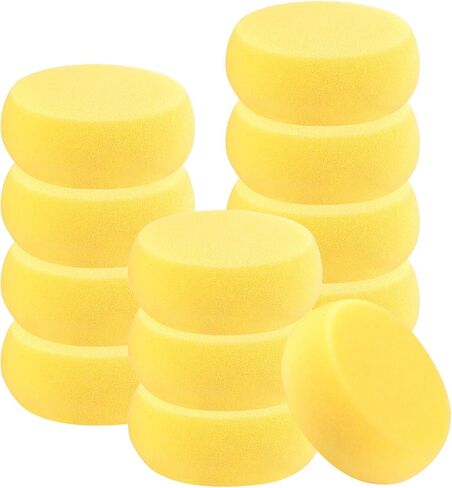 eZAKKA 6 PCS Round Painting Sponge 3 Inch Yellow Artist Sponges Craft Clay Sponge Watercolor Sponges Compatible with Pottery Ceramics Art Crafts in Saudi Arabia