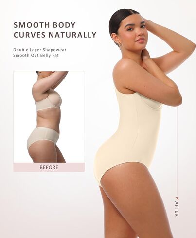 FeelinGirl Shapewear Bodysuits for Women Tummy Control Body Suits Deep V Neck Corset Body Shaper Tops in Saudi Arabia