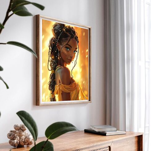 SKRYUIE Paint by Numbers African Woman for Adults, Acrylic Oil Painting by Numbers Kits African American for Beginner with Paintbrushes Brushes Paintwork Art Crafts Canvas for Home Decor 16x20 inch in Kuwait